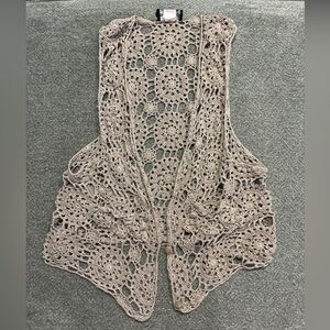 Paul Harris Crochet Lace Vest 100% Silk